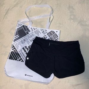 lululemon black speed up shorts